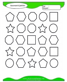 Geometrik Şekiller Çalışma Sayfaları